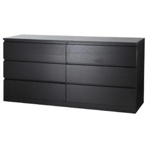 malm 6 drawer dresser black brown