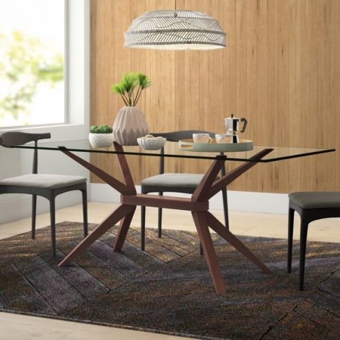 Lana+Glass+Wood+Kitchen+Table