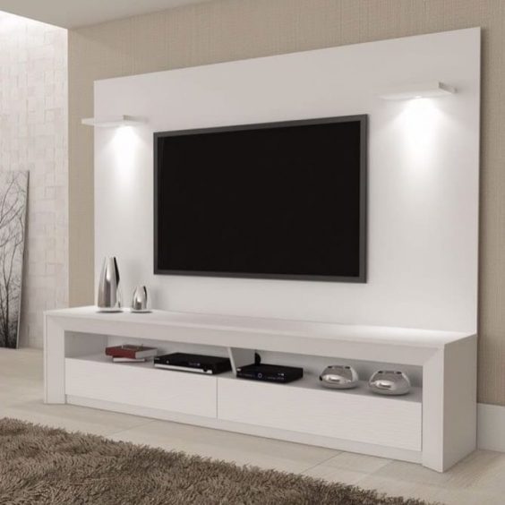 Large White TV Stand via allstarhomefurniture
